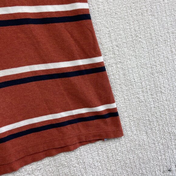 Tommy Hilfiger Performance Pique Polo Shirt Men orange Striped Golf /Tennis Read - Picture 5 of 16